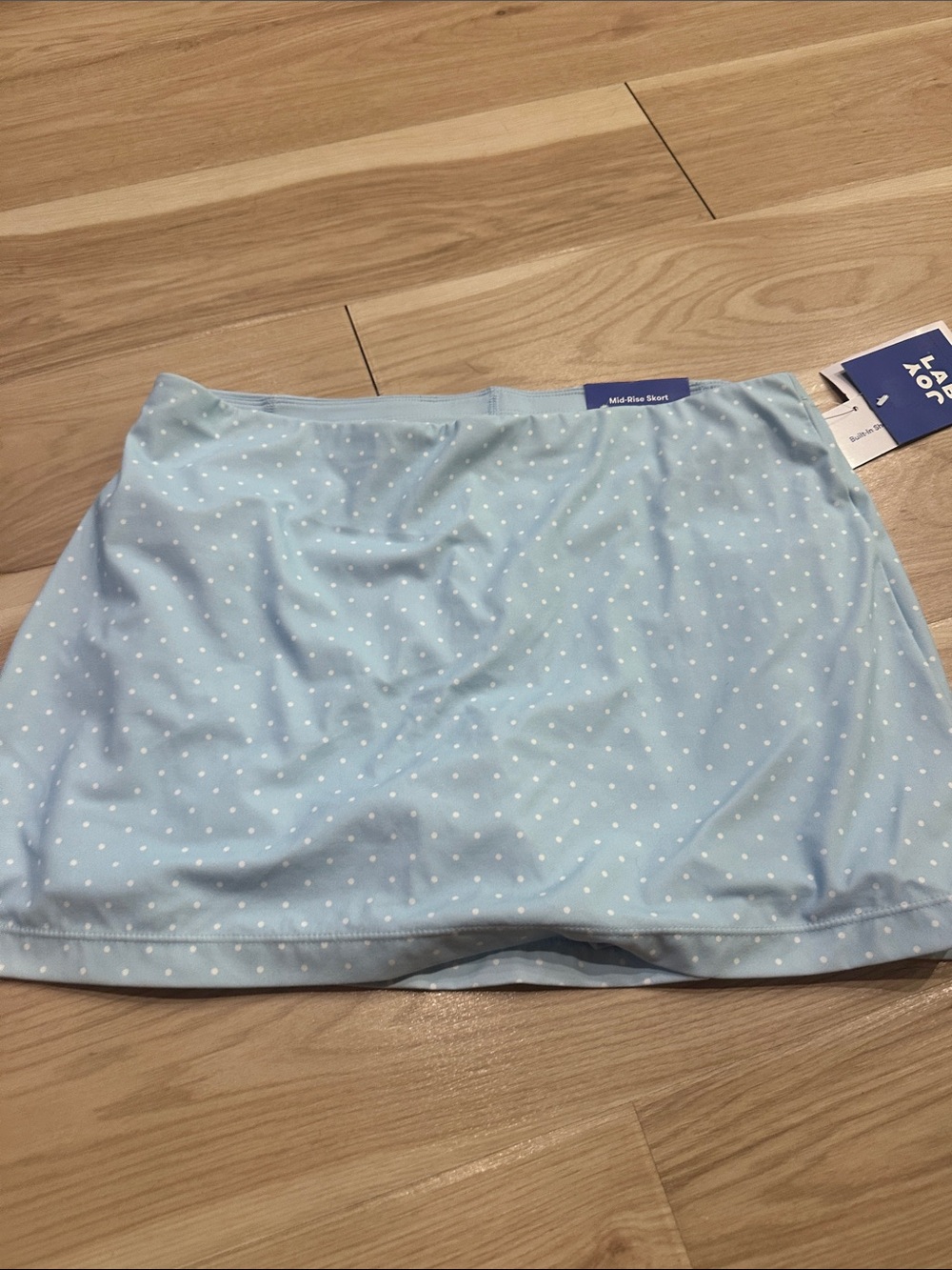 JoyLab Light Blue Polka Dot Mini Skirt